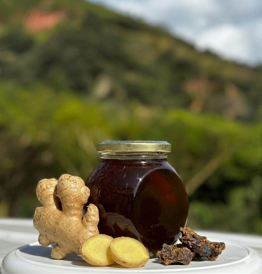 Miel con jengibre y própoleos